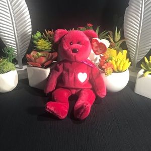 TY Beanie Baby - VALENTINA the Red Bear (8.5 inch)